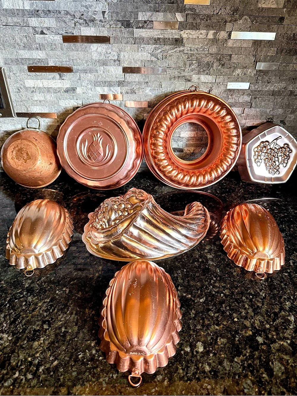 Vintage Cottage Core Copper Bakeware Mold Assortment of 8